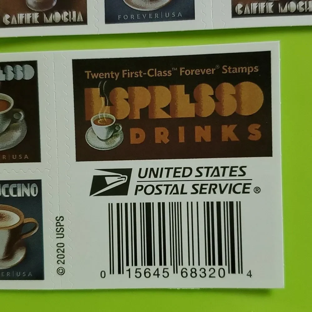 100 USPS Espresso Drinks‎ Coffee 2020 Forever Postage Stamps US Postal Mail